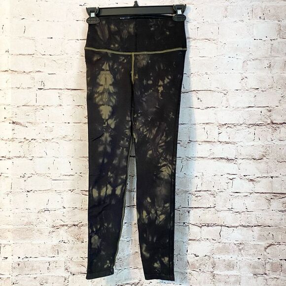 Good American Tie Dye Active Leggings Black Running Wort Out Size 00/0 - Picture 1 of 7